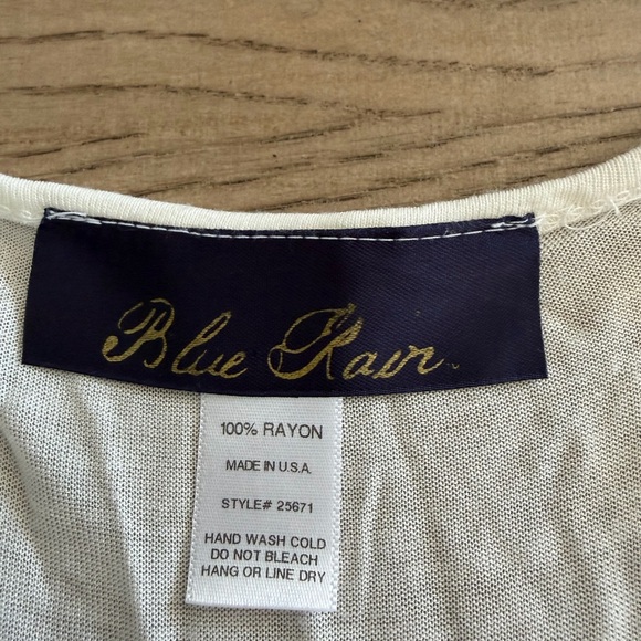 Blue Rain Ivory Tank Top with Floral Accents - Picture 3 of 5